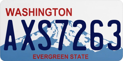 WA license plate AXS7263