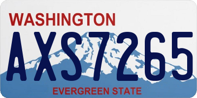 WA license plate AXS7265