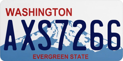 WA license plate AXS7266
