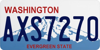 WA license plate AXS7270