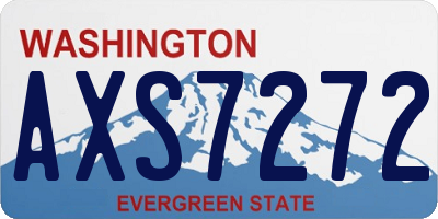 WA license plate AXS7272