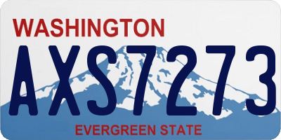 WA license plate AXS7273
