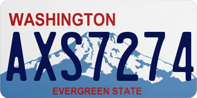 WA license plate AXS7274