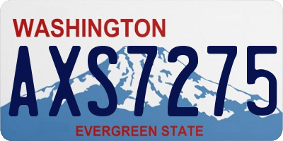 WA license plate AXS7275