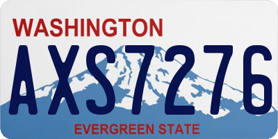 WA license plate AXS7276