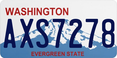 WA license plate AXS7278
