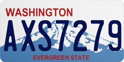 WA license plate AXS7279