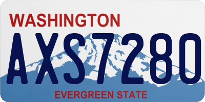 WA license plate AXS7280