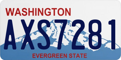 WA license plate AXS7281