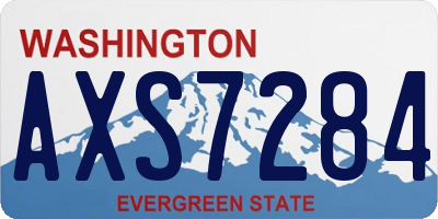 WA license plate AXS7284