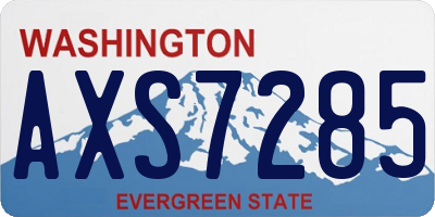 WA license plate AXS7285