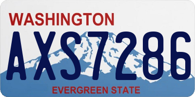 WA license plate AXS7286