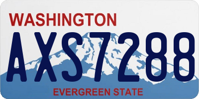 WA license plate AXS7288