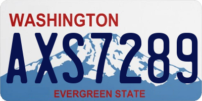 WA license plate AXS7289