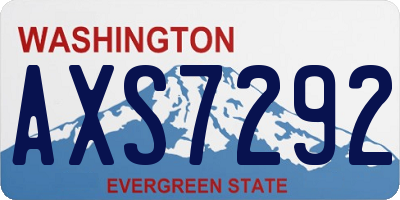 WA license plate AXS7292