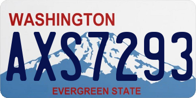 WA license plate AXS7293