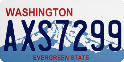 WA license plate AXS7299