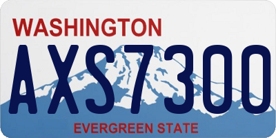 WA license plate AXS7300