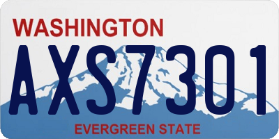 WA license plate AXS7301