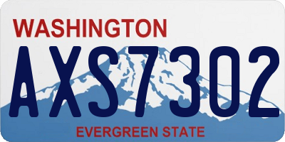 WA license plate AXS7302