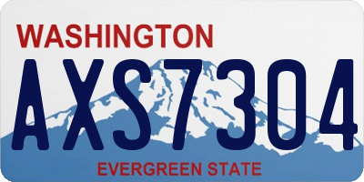 WA license plate AXS7304