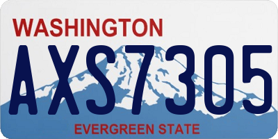 WA license plate AXS7305