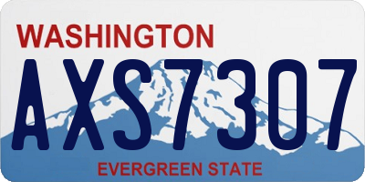 WA license plate AXS7307