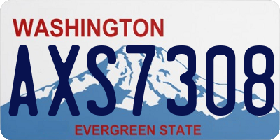 WA license plate AXS7308