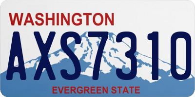 WA license plate AXS7310