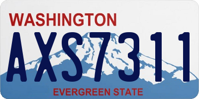 WA license plate AXS7311