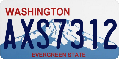 WA license plate AXS7312
