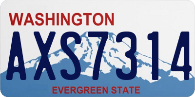 WA license plate AXS7314