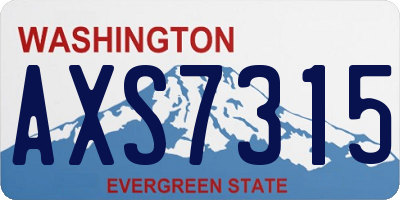 WA license plate AXS7315