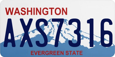 WA license plate AXS7316
