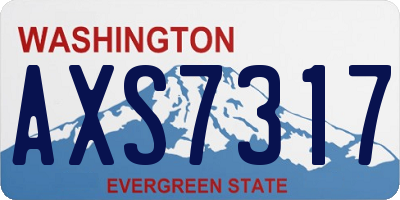 WA license plate AXS7317