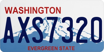 WA license plate AXS7320