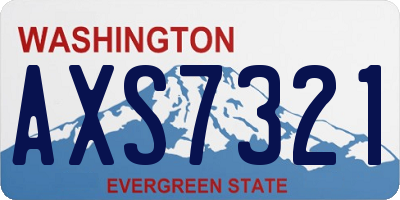WA license plate AXS7321