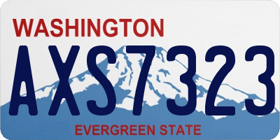 WA license plate AXS7323