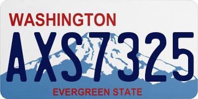 WA license plate AXS7325