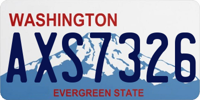WA license plate AXS7326