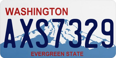 WA license plate AXS7329
