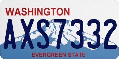 WA license plate AXS7332