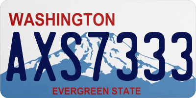 WA license plate AXS7333