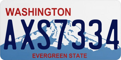 WA license plate AXS7334