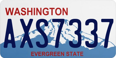 WA license plate AXS7337