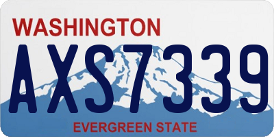 WA license plate AXS7339