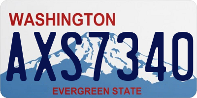 WA license plate AXS7340