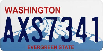WA license plate AXS7341