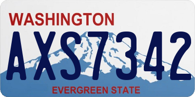 WA license plate AXS7342