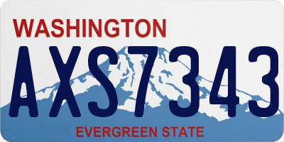 WA license plate AXS7343